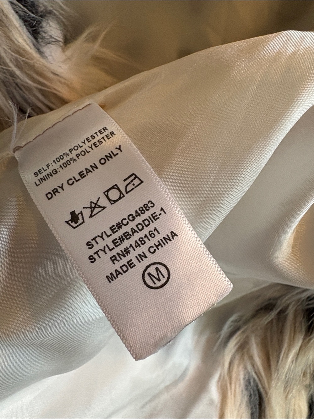 Buddy Love Faux Fur Spotted Jacket in Cream, Black & Tan - Picture 3 of 4